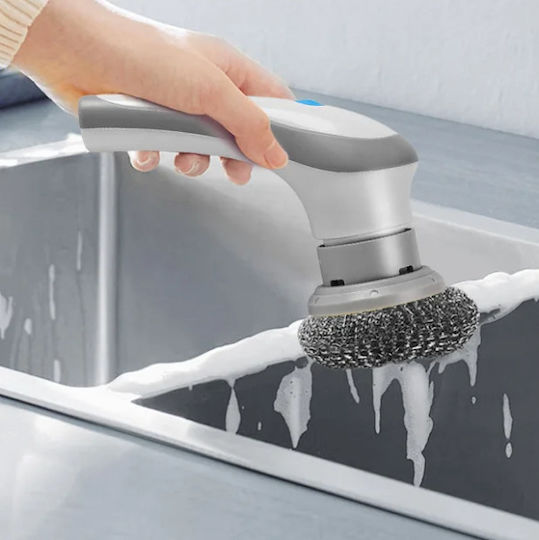 Plastic Cleaning Brush with Handle White