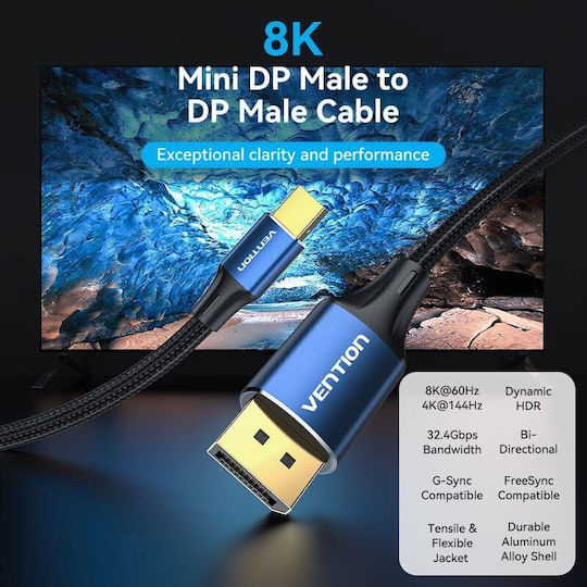 Vention DisplayPort Cable Male - Mini DisplayPort Male 1.5m Blue