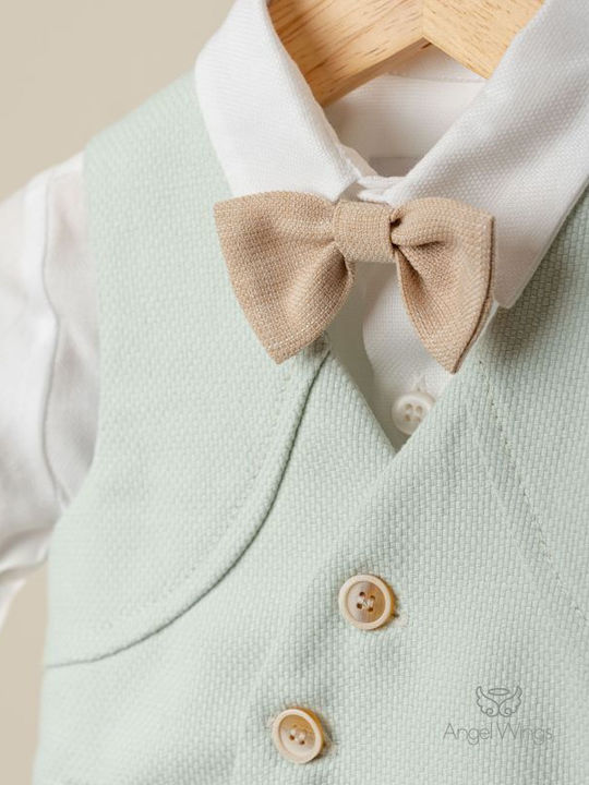 Angel Wings Baptism Suit for Boys Multicolour 5 Pieces