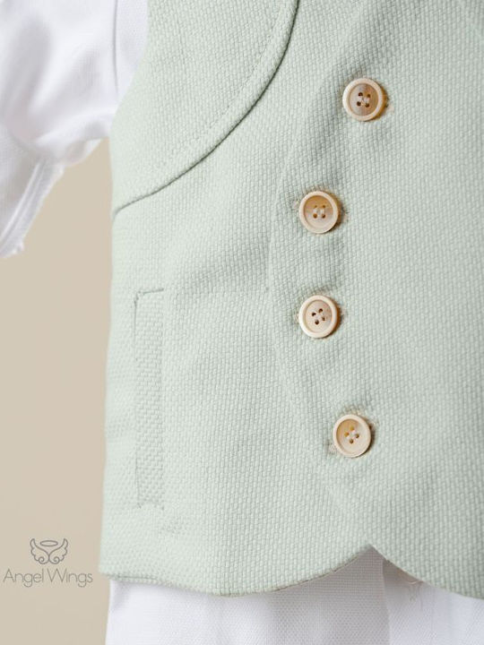 Angel Wings Baptism Suit for Boys Multicolour 5 Pieces