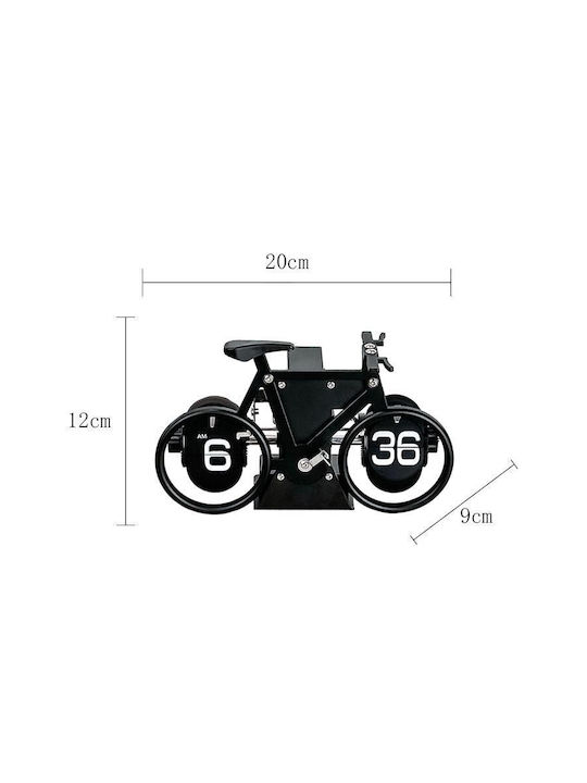 Desk Clock Bike Flip Επιτραπέζιο Ψηφιακό Ρολόι Μαύρο 600630