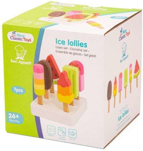 New Classic Toys Ice Lollies Made of Wood for 3+ Years 6pcs