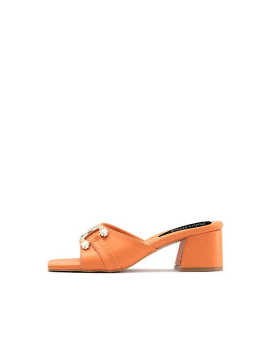 Fashion Attitude Mules mit Absatz in Orange Farbe