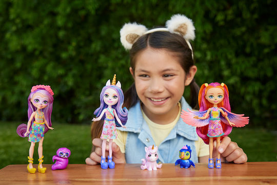 Mattel Enchantimals Sunsine Beach Trippy Toucan & Canopy Doll Sunshine Beach - Trippi Toucan and Canopy Doll with Pet for 3+ years+ Years (Various Designs/Assortments of Designs) 1pc