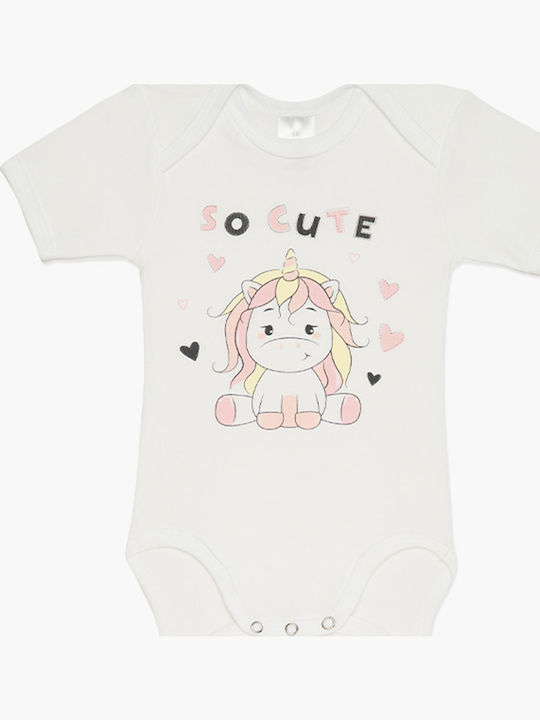 Minerva Unicorn Short-Sleeved White-pink 4pcs