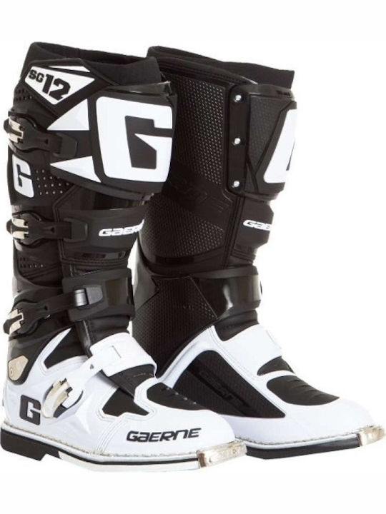 Gaerne MX SG12 Ανδρικές Μπότες Motocross Black/White