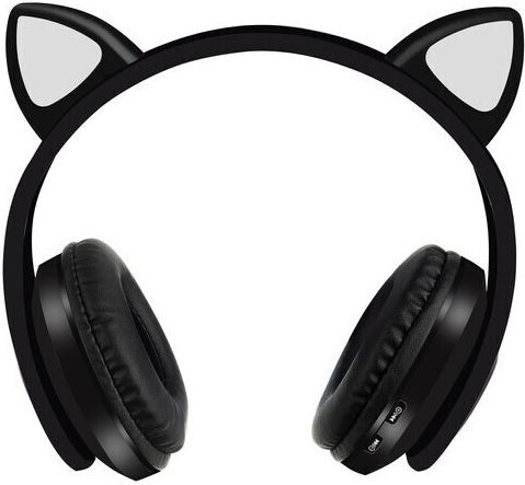 Kitten Ear Fără fir Bluetooth On Ear Căști cu 10 ore de Funcționare Negre