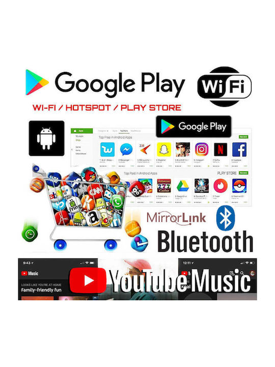 Car Audio System Bluetooth USB Wi-Fi GPS Apple CarPlay Android Auto with 9 Inch Screen