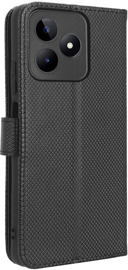Wallet Δερματίνης Μαύρο (Realme Note 50)