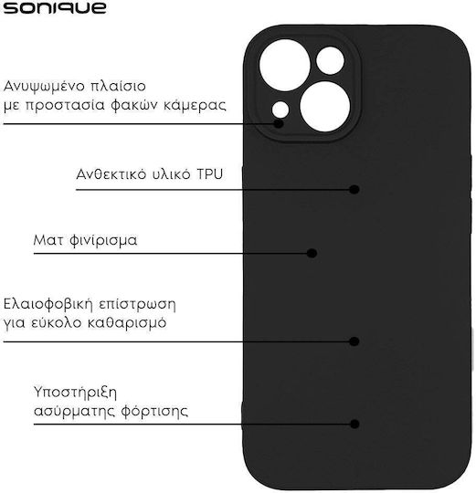 Sonique Back Cover Silicone / Fabric Black (Galaxy A35)