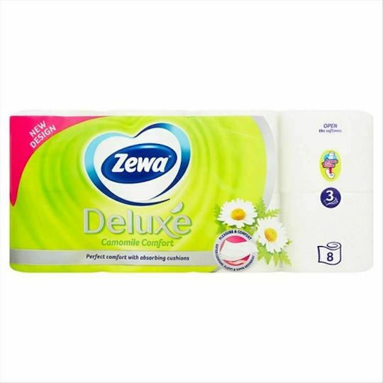 Zewa Deluxe Χαρτί Υγείας 8 Ρολά 3 Φύλλων (100gr/Ρολό)