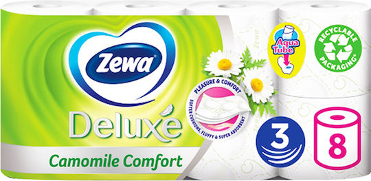 Zewa Deluxe Χαρτί Υγείας 8 Ρολά 3 Φύλλων (100gr/Ρολό)