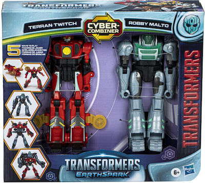 Paihnicolampadă Transformers EarthSpark Cyber-Combiner Set 1 Terran Twitch & Robby Malto Figure pentru 8+ Ani Hasbro