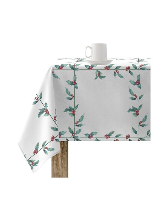 Mauré Christmas Tablecloth Fabric White L180xW180cm 1pcs