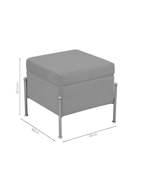 Stool For Living Room With Storage Space Upholstered with Velvet Panton Green-gold 40x40x36.5cm