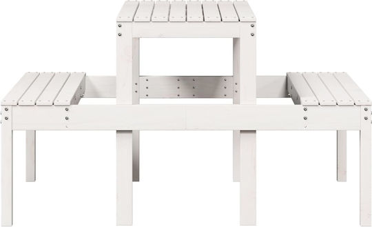 Wooden Masa pentru spații exterioare Alb 110x134x75buc