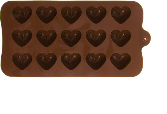 Keskor No Coating Silicone Chocolates 15 Cups Baking Pan Heart 20x10x3cm