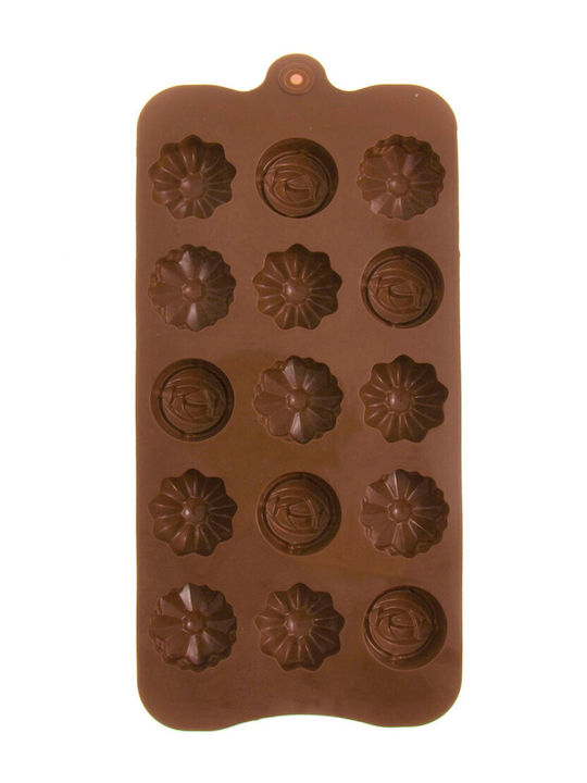 Keskor No Coating Silicone Chocolates 15 Cups Baking Pan 20x10x3cm