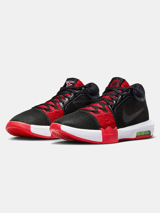 Nike LeBron Witness 8 x FaZe Clan Ψηλά Μπασκετικά Παπούτσια Black / White / University Red / Lime Blast
