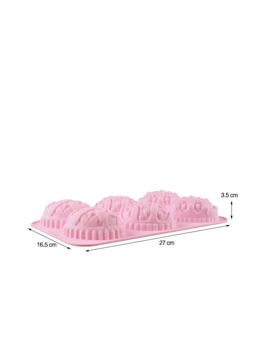 Sugar Love No Coating Silicone Chocolates 6 Cups Baking Pan 27x16.5x3.5cm