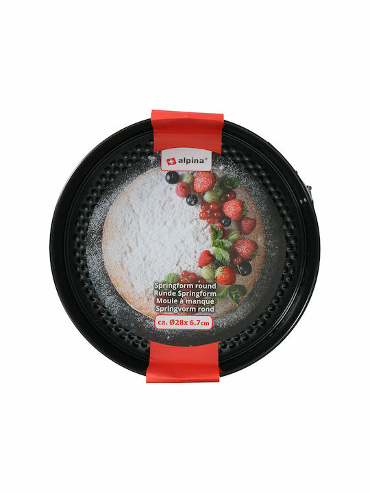 Alpina Appliances Backform Torte Aluminium mit abnehmbarem Boden 28x28x6.7cm 1cm