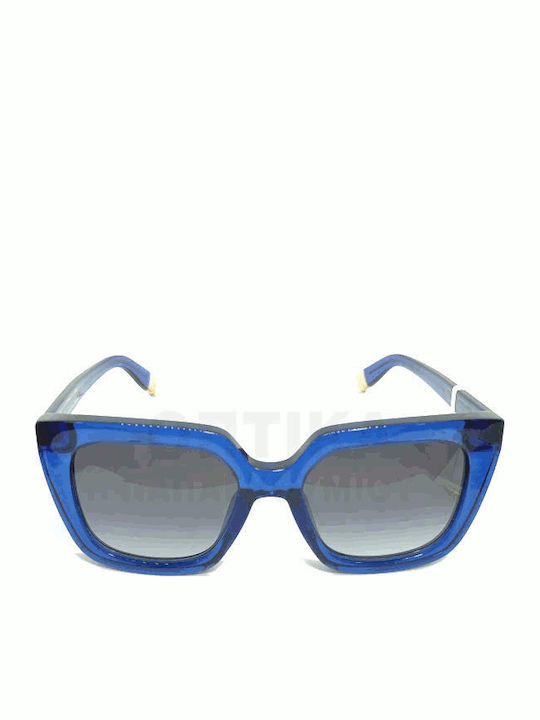 Tous Women's Sunglasses with Blue Plastic Frame and Gray Gradient Lens STOB88 0W47