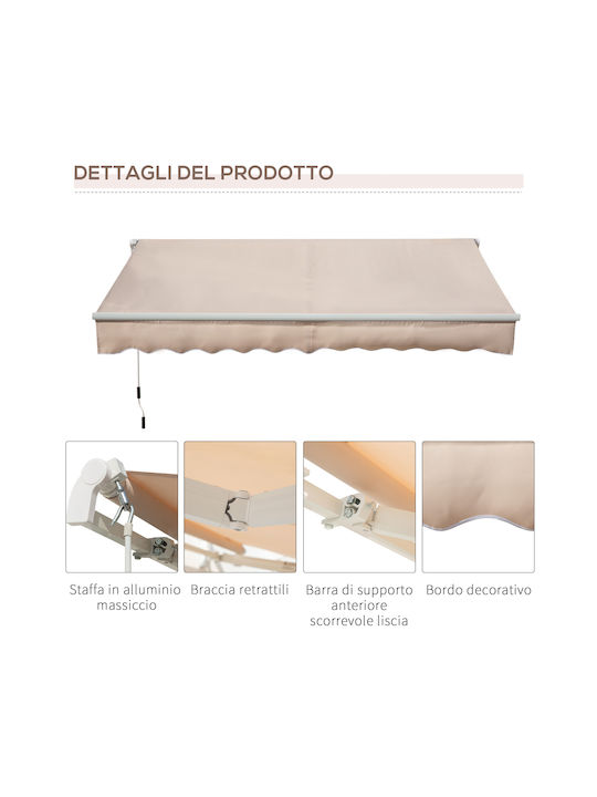 Outsunny Zelt Terrasse Beige 2.95x2m