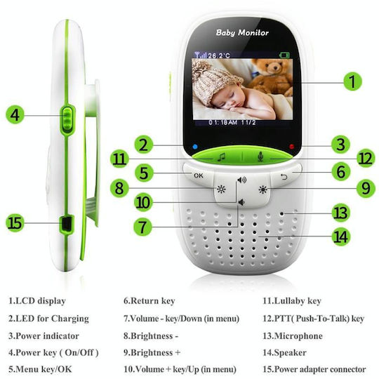 VB602 Wireless Baby Monitor , Two-way Communication & Lullabies