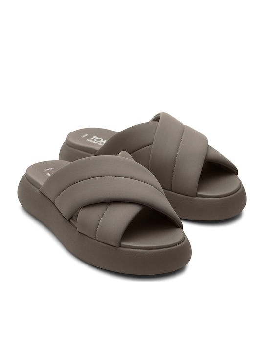 Mallow Women's Flat Sandals Flatforms in Brown Color