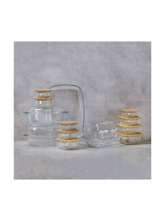 Nava Microwave Glass Lunch Box Transparent 750ml
