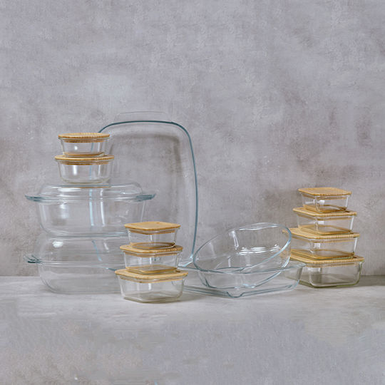 Nava Microwave Glass Lunch Box Transparent 400ml