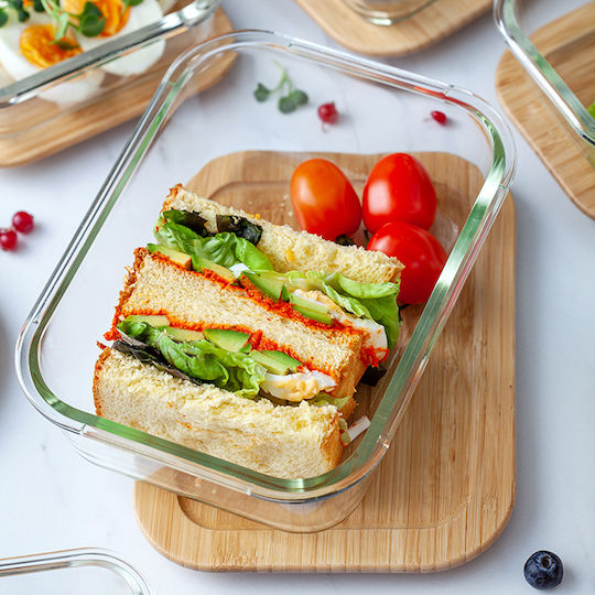 Nava Microwave Glass Lunch Box Transparent 1500ml
