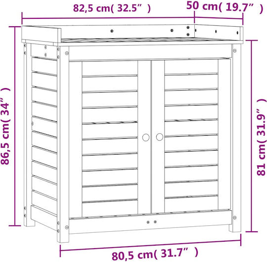 vidaXL Decorative Workbench Garden Wooden 82.5cmx50cmx86.5cm 844635