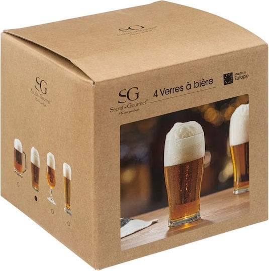 Secret de Gourmet Pinte Set de pahare pentru bere din Sticlă 570ml 4buc