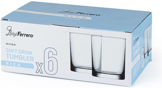 Luigi Ferrero Set Gläser Whiskey / Cocktail/Trinken aus Glas 280ml 6Stück