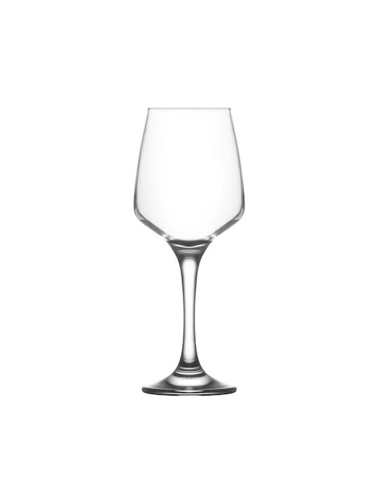 Gurallar Set of Glasses for White Wine made of Glass in White Color Stemmed 330ml 6pcs