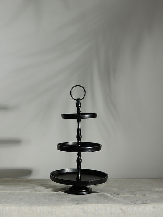 InTheBox Metallic Dessert Tower Stand with 3 Tiers Servir Silver Ø22cmxY36cm