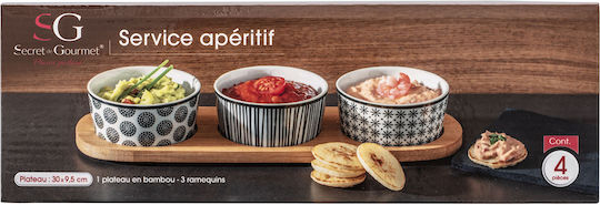 Atmosphera Bohemia Keramik Dessert Turm Ständer & Tabletts 3 Schlitze mit Basis Mehrfarbig Ø29.8xH4.5cm P10xL29.8xH4.5cm