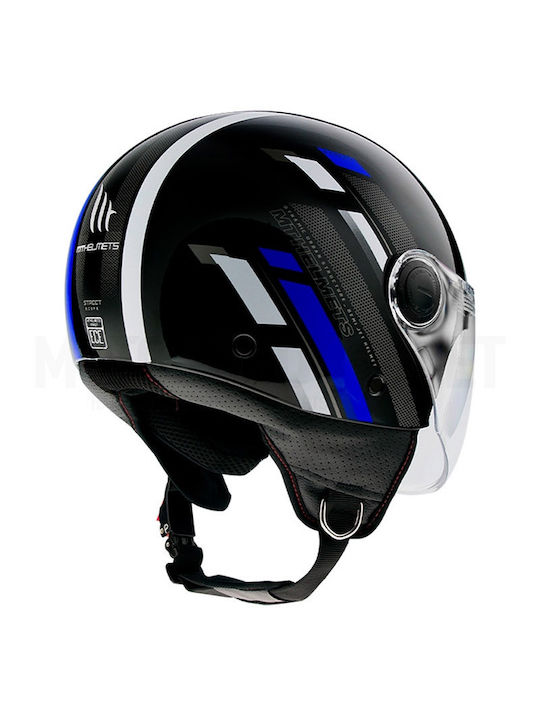 MT Scope D7 Kids Jet Helmet ECE 22.05 950gr Black / Blue Gloss