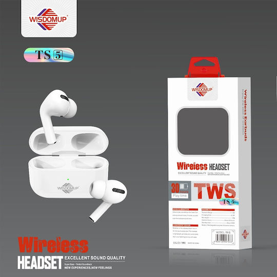 WisdomUp TWS-05 In-ear Bluetooth Handsfree Earphones with Charging Case White