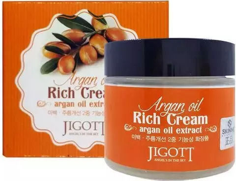 Jigott Creme de fata Argan Oil Rich 24 de oră pentru Hidratare Anti-îmbătrânire și Reconstrucție cu Niacinamidă și Aloe Vera 70ml