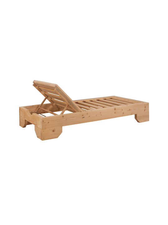 Deckchair Wooden Macedonia Beige 204x77.5x29cm.