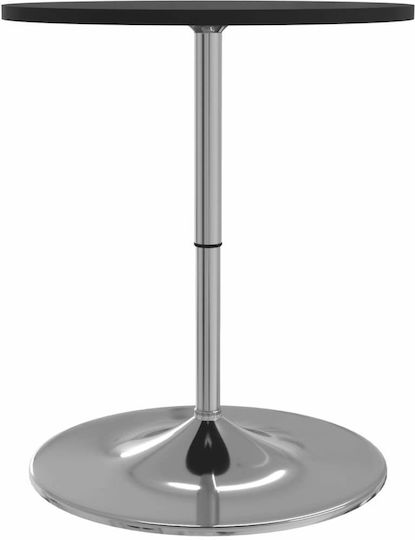 Round Table Bar Wooden with Metal Frame Black Velvet-Black Metal 60x60x90cm