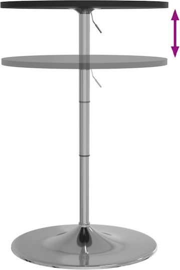 Round Table Bar Wooden with Metal Frame Black Velvet-Black Metal 60x60x90cm