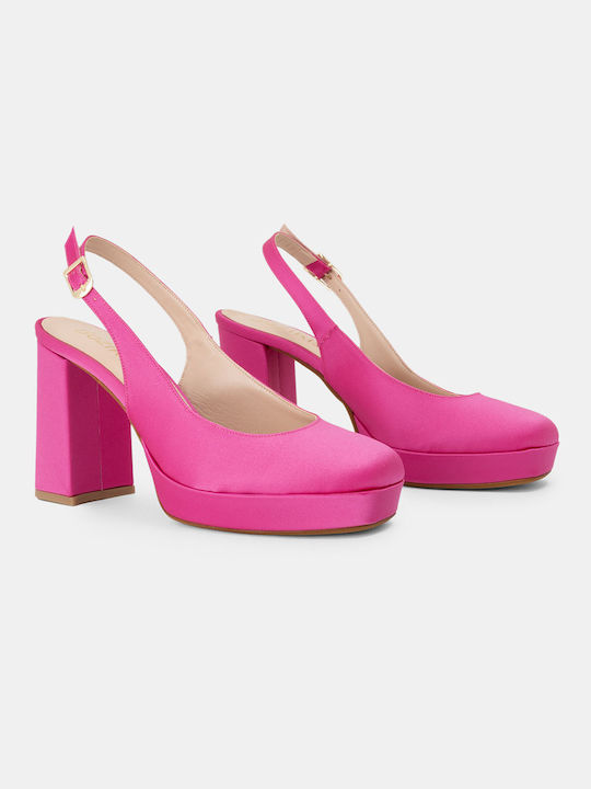 Bozikis Pumps mit Chunky hohem Absatz Fuchsie