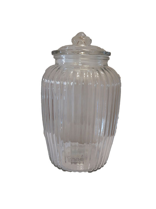 Καρβούνης Vase General Use with Airtight Lid Glass 1pcs