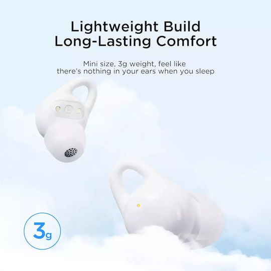 Joyroom JR-TS2 Sleep In-ear Bluetooth Handsfree Ακουστικά με Θήκη Φόρτισης Λευκά