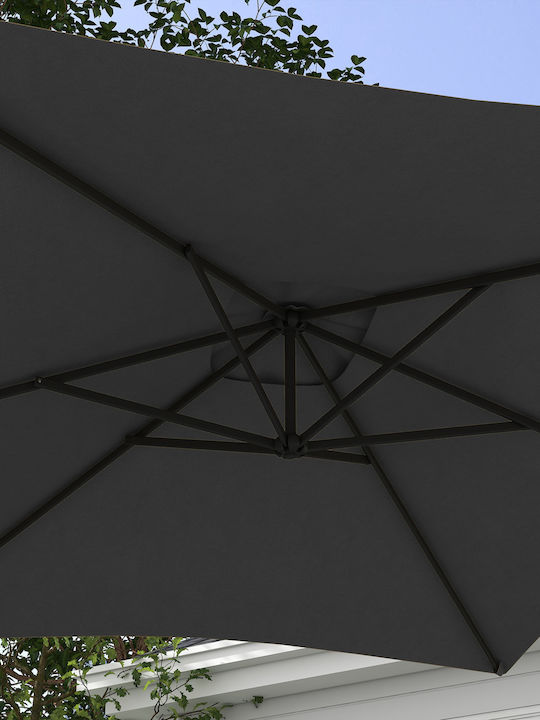 Hanging Squared Aluminum Grey Parasol 2.94x1.93m