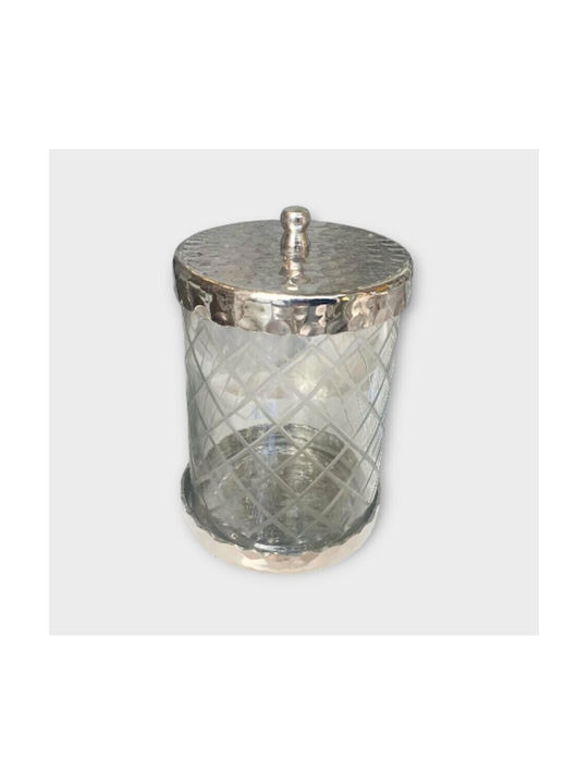 Iliadis Vase General Use with Lid & Base Glass Transparent 11x11x18cm