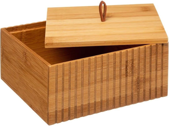 Atmosphera General Use Vase with Lid Wooden Brown 15x7x15cm 1 Pieces